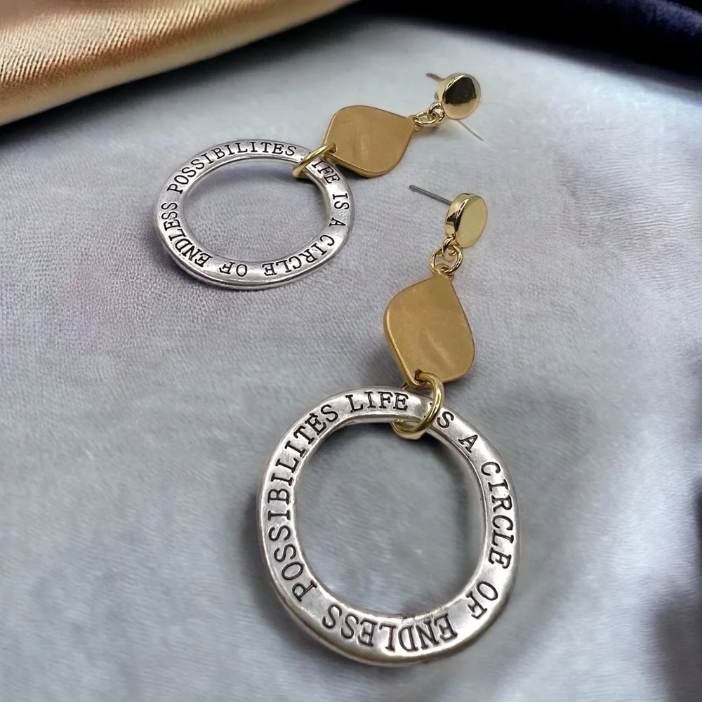 Endless Possibilities in Every Pair: Inspirational Kindness Dangle Earrings, NWT